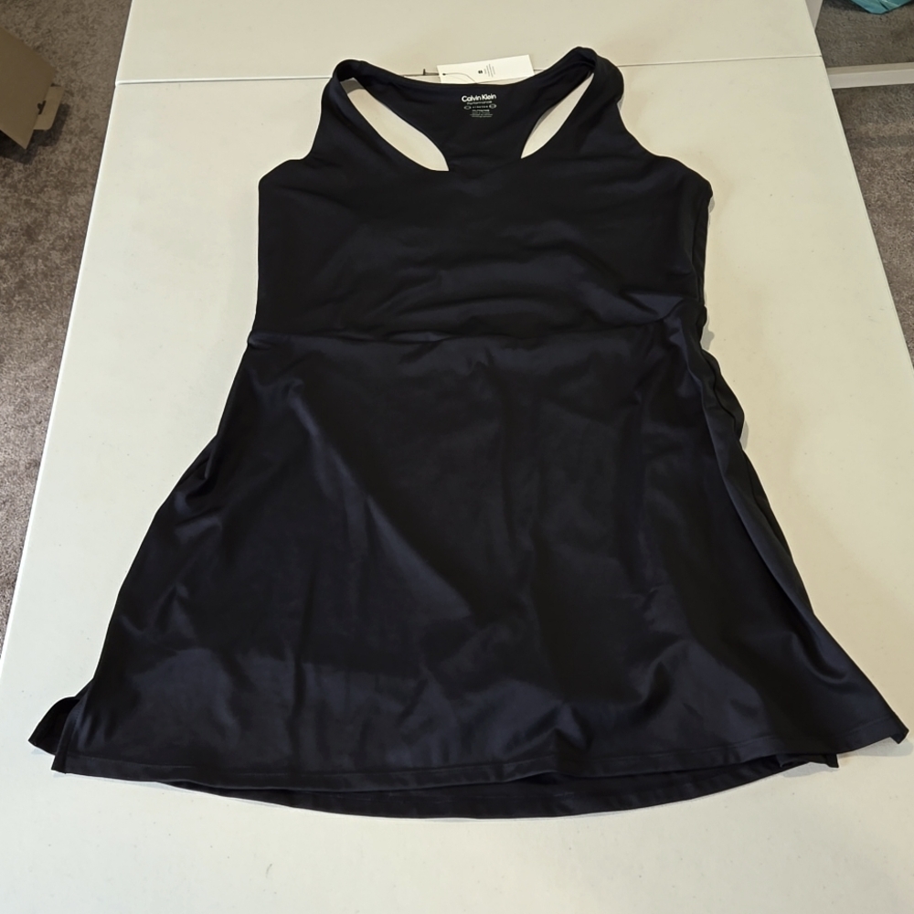 Calvin Klein athletic racerback tank dress with shorts, size XL, NWT